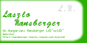 laszlo mansberger business card